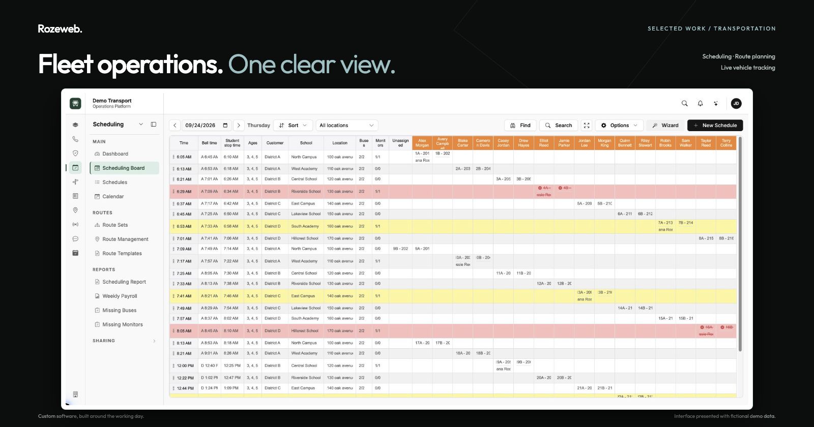 Fleet Operations Platform interface preview