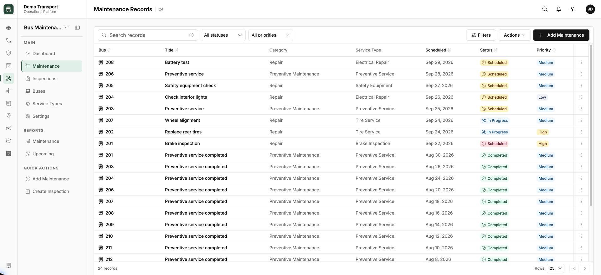 Keep service moving. Plan workshop tasks and follow each vehicle’s service history.