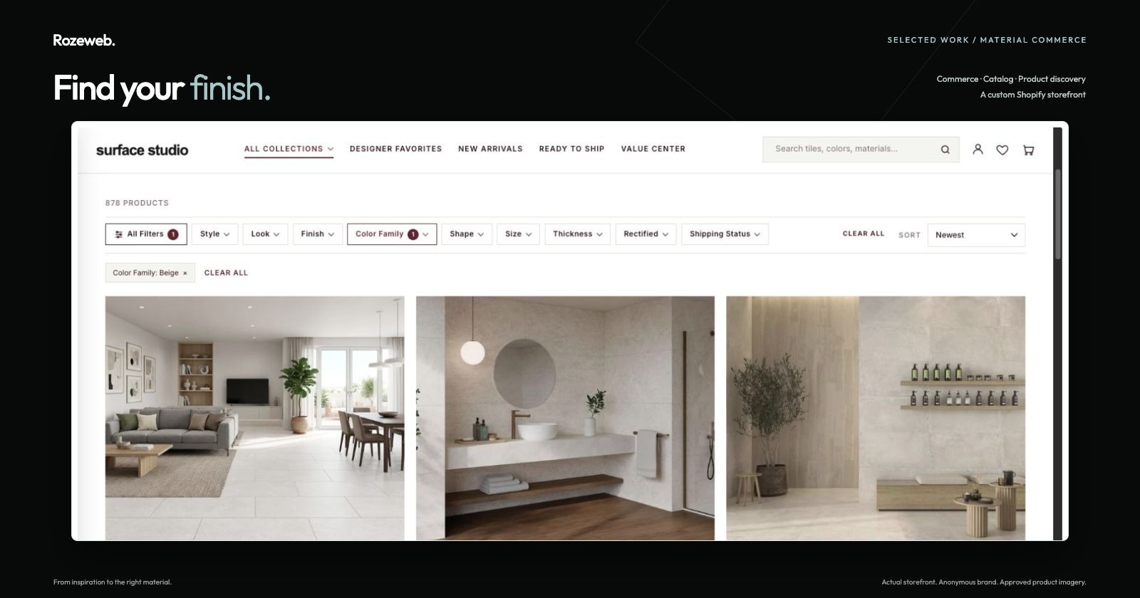 Material Commerce interface preview