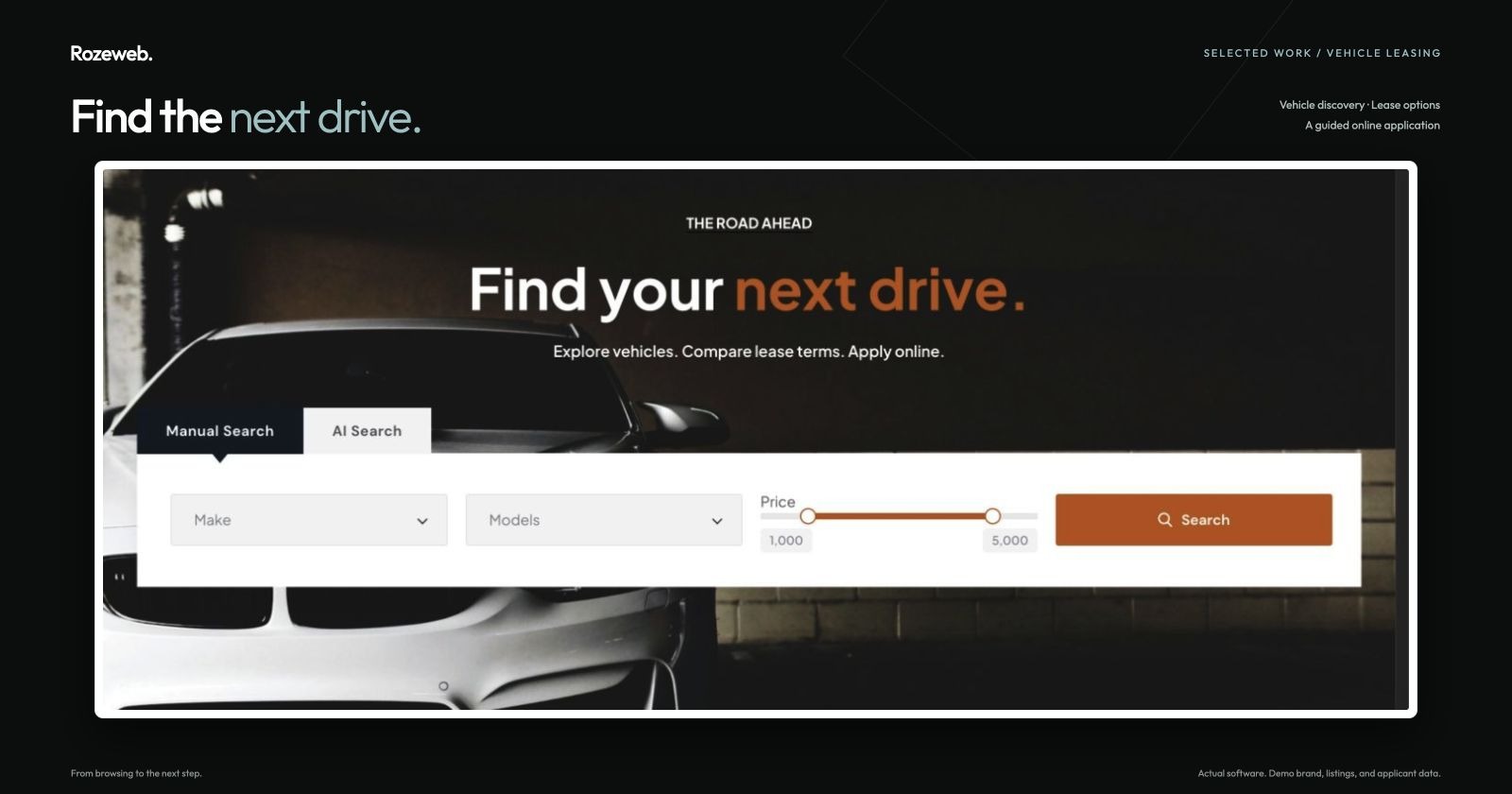 Vehicle Leasing Platform interface preview